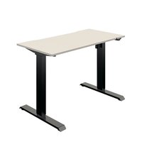 Okoform Single Motor Sit/Stand Heated Desk 1200x600x734-1234mm White/Black KF822593