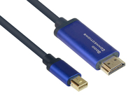 Mini DisplayPort 1.4 an HDMI 2.0 SmartFLEX Kabel, 4K UHD @60Hz, Aluminiumgehäuse, CU, dunkelblau, 2m