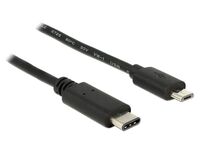 USB Kabel 2.0, USB-Cťť™ Stecker an USB 2.0 Micro-B Stecker, schwarz, 1m, Delock® [83602]