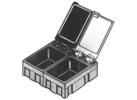 SMD-Box, schwarz/transparent, (L x B x T) 68 x 57 x 15 mm, N4-6-6-10-1LS