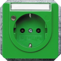 SCHUKO-Steckdose mit Schriftfeld, grün, 16 A/250 V, Deutschland, IP20, 5UB1474