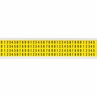 Consecutive numbers and letters for indoor use 6.00 mm x 9.00 mm 3400 0-9, Black, Yellow, Rectangle, Removable, Black on yellow,Self Adhesive Labels