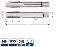 Rotec 305.0505 HSS Handtappenset 2-dlg DIN 2181 MF 5x0,5