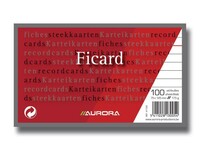 AURORA Systeemkaart 75 x125 mm gelijnd 6 mm met rode koplijn 175 g/m² (pak 100 vel)