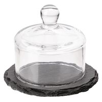 APS Slate Tray with Glass Cloche for Butter or P�t� Fridge & Freezer Safe 105mm