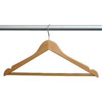 Bolero Wooden Clothes Hangers with Standard Metal Hook - Pack of 10