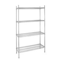 Vogue 4 Tier Wire Shelving Kit Made of Galvanised Zinc 915x 457mm