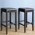 Bolero High Bar Stool in Brown Made of Faux Leather & Wood Frame 760mm Pack of 2