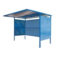 Traditional modular cycle shelters - main bay - 3000mm wide open back - painted