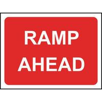 Ramp ahead temporary road sign