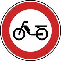 Verkehrszeichen VZ 257-50 Verbot für Mofas, Ø 420, Alform, RA 2