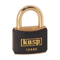 Kasp K12440BLAA1 Brass Padlock - 40mm - Brass Shackle - Black - KA24401