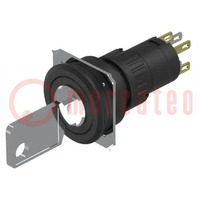 Switch: rotary with key; 22mm; Stabl.pos: 2; NC + NO; flat; 51