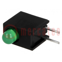 LED; in behuizing; groen; 3mm; Aant.diod: 1; 20mA; 40°; 2,2÷2,5V
