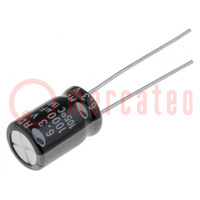 Condensador: electrolítico; THT; 1000uF; 6,3VDC; Ø8x11,5mm; ±20%