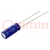 Condensator: elektrolytisch; THT; 10uF; 100VDC; Ø5x11mm; ±20%