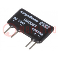 Relay: solid state; Ucntrl: 3÷10VDC; 3A; 0÷60VDC; THT; SIP; -30÷80°C