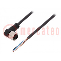 Connection lead; M12; PIN: 4; angled; 5m; plug; 250VAC; 4A; -25÷80°C