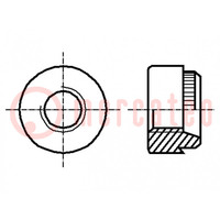 Écrou de rivetage; rond; M2,5; acier; Placage: zinc; BN 197