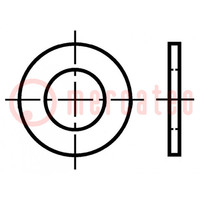Arandela; redonda; M8; D=16mm; h=1,6mm; prespan; BN 1077