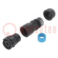 Connector: circular; plug; for cable; PIN: 5; female; with contacts