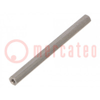 Screwed spacer sleeve; 70mm; Int.thread: M3; hexagonal