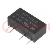 Converter: DC/DC; 1W; Uin: 10.8÷13.2V; Uout: 12VDC; Iout: 84mA; SIP7