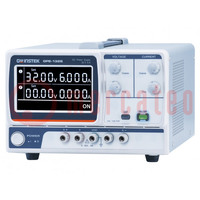 Power supply: laboratory; single-channel,linear; 0÷32VDC; 0÷6A