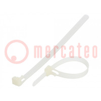 Cable tie; multi use; L: 150mm; W: 7.6mm; polyamide; 222N; natural