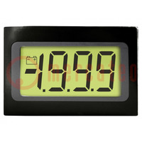 Voltmètre; numérique,de montage; 0÷200mV; sur panneau; LCD; 350uA