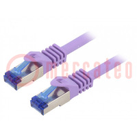 Patch cord; S/FTP; 6a; Line; Cu; LSZH; violett; 0,25m; 26AWG