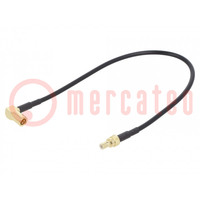 Cable; 0.2m; SMB male,SMB female; shielded; black