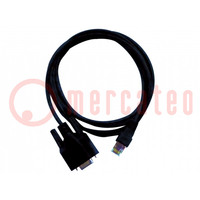 Cable RS232; D-Sub 9pin,RS232; Long: 2m; negro