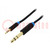 Cable; Jack 3.5mm 3pin plug,Jack 6,3mm plug; 0.5m; black; PVC