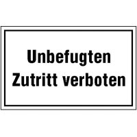 Unbefugten Zutritt verboten Hinweisschild Betriebskennzeichnung, Alu, 30x20 cm