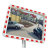 Verkehrsspiegel Eucryl aus Acrylglas, Kunststoffrahmen in rot/weiß, Größe: 120,0