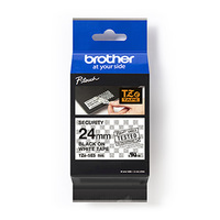 Brother oryginalny taśma do drukarek etykiet, Brother, TZE-SE5, czarny druk/biały podkład, laminowane, 8m, 24mm, uzupełniacz