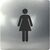 Produktbild zu WC Simbolo donna autoadesivo, 100 x 100 mm, plastica effetto inox