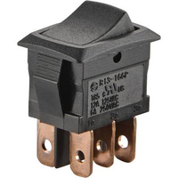 INTERRUPTEUR À BASCULE TRU COMPONENTS TC-R13-166PB-02 1587819 250 V/AC 6 A 2 X ON/ON À ACCROCHAGE 1 PC(S)