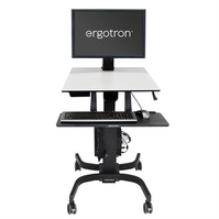 Ergotron WorkFit-C, Single HD Sit-Stand Workstation Zwart, Grijs Multimediawagentje
