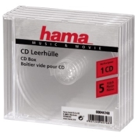 Hama CD/CD-ROM sleeves, clear, 5 pack 1 disques Transparent