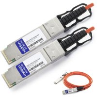 AddOn Networks 3m, 2xQSFP28 InfiniBand/fibre optic cable QSFP28 Black, Orange, Silver