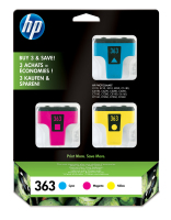 HP 363 3-pack Cyan/Magenta/Yellow Ink Cartridges inktcartridge 3 stuk(s) Origineel Cyaan, Magenta, Geel