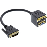 InLine 17301 video kabel adapter DVI-I DVI-I + VGA (D-Sub) Zwart