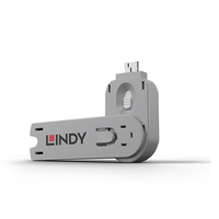 Lindy 40624 clip sicura Chiave bloccaporta USB tipo A Bianco Acrilonitrile butadiene stirene (ABS) 1 pz