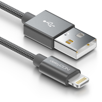 deleyCON MK2351 Handykabel Grau 2 m USB A Lightning