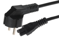 Maplin PL1557 power cable Black 1 m C5 coupler Power plug type F