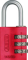 ABUS 145/30 num lock Aluminium Czerwony