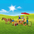 schleich FARM WORLD Étal mobile de la ferme
