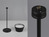 SET Akku Stehlampe 123cm & Tischleuchte 39cm für Outdoor kabellos Schwarz